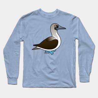 Cute Birdorable Blue-footed Booby Cartoon Bird Long Sleeve T-Shirt